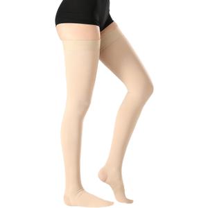 Thigh High Medical Compression Stockings For Women & Men,15-20 mmHg Thigh High Compression Socks,Firm Graduated Support Hose with Silicone Dot Band-Ideal For Athletic,Flight,Travel Use 3XL