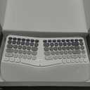 Ergonomic Wireless Keyboard and Mouse Set Creamy Wireless Keyboard Silent Mice Set with Wrist Rest for Computer, Laptop, PC, Mac, Windows (Gray White)