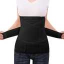 3 in 1 Postpartum Belly Band Abdominal Binder Surgery C Section Recovery Stomach Wrap for Women Pregnancy After Birth (Black, L)