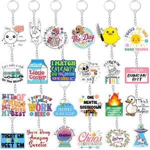 Remuuly 24 Pcs Funny Keychain Bulk Thank You Gifts for Adults Medical Assistant Nurse Doctor Coworker Staff Employee Teacher Office Accessories Christmas Party Favors