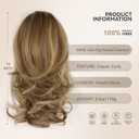 14 Inch Ponytail Extension - Wavy Pony Tails Hair Extensions, Claw Clip Ponytail Extension, Synthetic Hair Extensions Ponytail, Clip on Ponytails for Women (Light Brown With Beige Highlights)