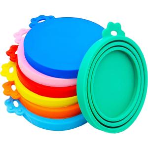 7 Pcs Pet Can Covers, Food Can Lids, Universal BPA Free Silicone Can Lids Covers