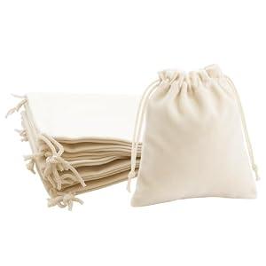 Mandala Crafts Mini 2x3 Cream Velvet Drawstring Bags - 100 Tiny Velvet Drawstring Pouches Bulk for Party and Wedding Favor, Gift Wrapping, Packaging, and Jewelry Gift Bags