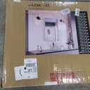 LOAAO 28X36 Inch Brushed Nickel Bathroom Mirror, Rounded Rectangle Silver Metal Frame Mirror, Brushed Nickel, Anti-Rust, Shatter Proof, Hangs Horizontally or Vertically