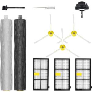 Replacement Parts Accessories for iRobot Roomba 800 900 Series 805 860 870 871 880 890 850 866 801 877 891 895 981 985 960 980 Vacuum Replenishment Kit,1 Roller Brush,Caster Wheel,3 Side Brush,Filter