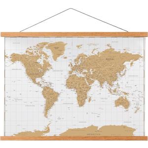 FALAMON Magnetic Poster Hanger Frame, 24x36 36x48 18x36 Teak Wood Magnet Poster Frame for Posters, Prints, Photos, Pictures, Maps, Scrolls, and Canvas Artwork