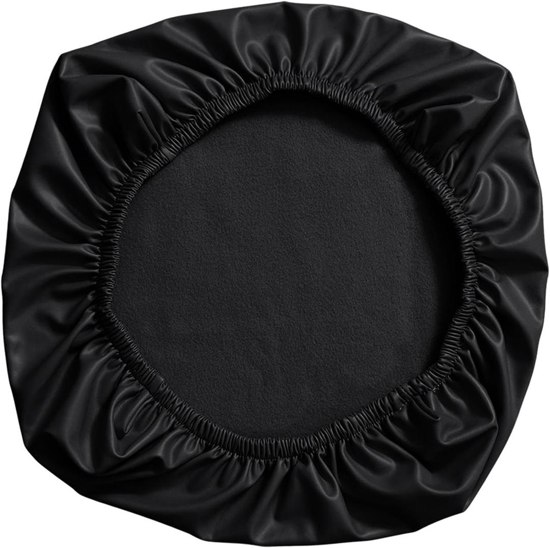 Waterproof Office Desk Chair Seat Cover, PU Leather Chair Covers, Stretchable Rotating Computer Chair Slipcovers Protector, Removable Washable Chair Covers, Black