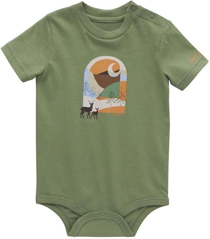 Carhartt Infant Short Sleeve "Deer" Bodysuit, Loden Frost - 18 Month