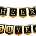 50th Happy Birthday Banner, 50 Year Old Birthday Decorations for Women or Men, Amazing Party Bunting Decoration, Hanging Decor for Mother or Dad
