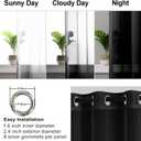 Hiasan Black Sheer Curtains 84 Inches Long with Tiebacks, Light Filtering Voile Textured Drapes Lightweight Grommet Window Curtains for Bedroom, Living Room, Patio Door, W52 x L84, Set of 2 Panels