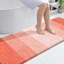 OLANLY Bathroom Runner Rugs Mat 70x24, Extra Soft Absorbent Microfiber Bath Rugs, Rubber Backing, Quick Dry, Washable Long Bath Mats for Bathroom Floor, Tub and Shower, Home Decor Accessories, Coral