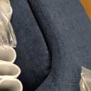 COLAMY Modern Dining Chairs Set of 2, Upholstered Corduroy Accent Side Leisure Chairs with Mid Back and Wood Legs for Living Room/Dining Room-Blue