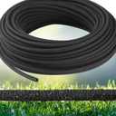 Sasylvia 200 ft 1/4 in Irrigation Tubing Soaker Hose System, Rubber and PE Material, Porous Drip Line for Watering Hydroponics Vegetable Beds, Black