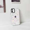 NITITOP Compatible for iPhone 12/12 Pro Case Cute Flower Floral Clear for Women Girl Ultra Slim Crystal Shockproof Soft TPU Anti-Yellow Protective Phone Cover - Colorful