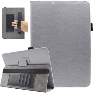 Universal 10 Inch Tablet Case, Universal 10.1 Inch Tablet Case, Viclowlpfe Protective Folio Stand Android Case for 9.6-11 Inch Tablet with Hand Strap and Cards Slots, Cool Grey