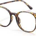 Gaoye Blue Light Blocking Glasses, Retro Round Eyewear Frame Anti Eyestrain Computer Glasses for Women Men (Tea Leopard/Transparent Lens)