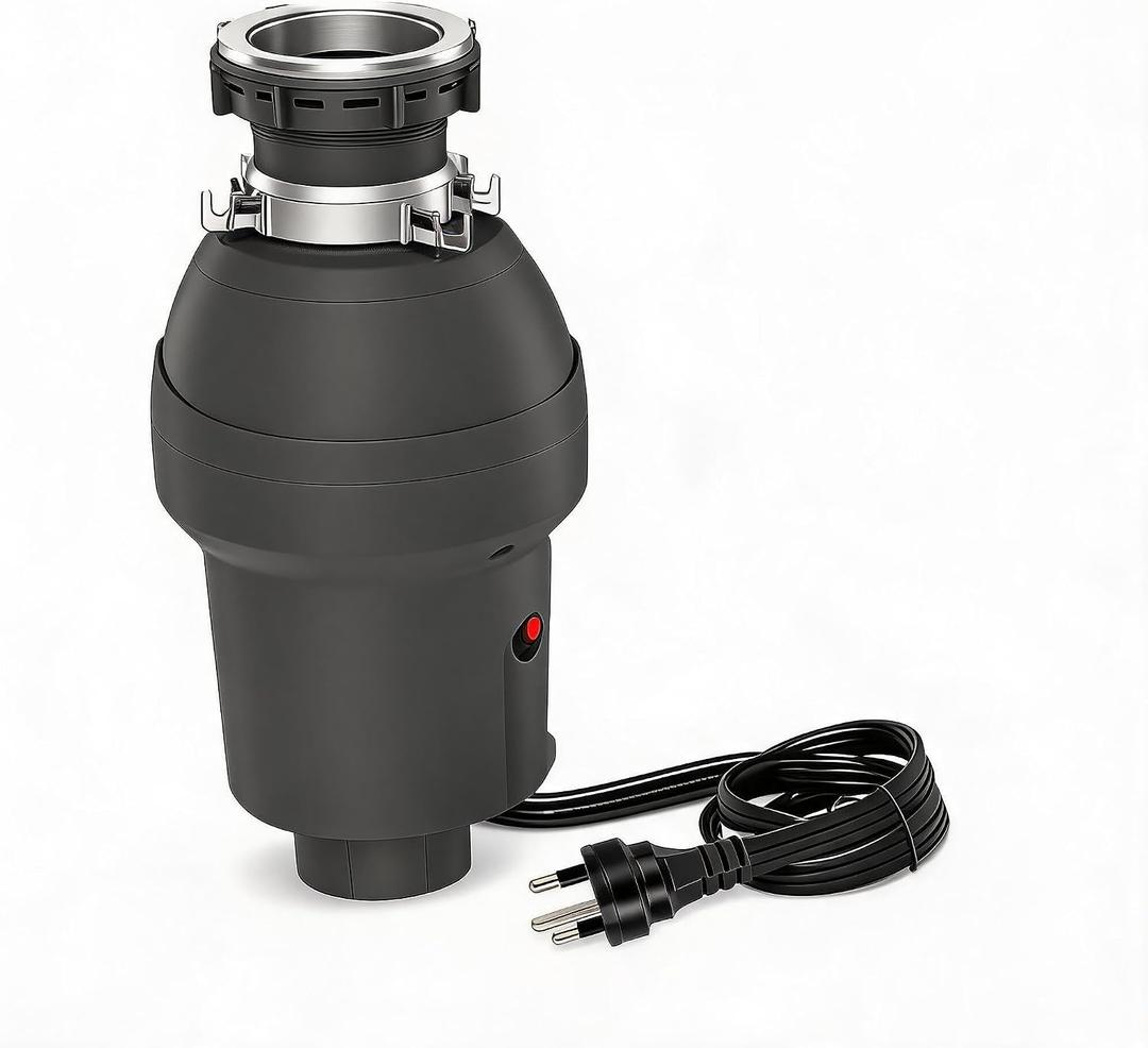 Garbage Disposal – 3/4 HP Continuous Feed Food Waste Disposer, Gray, Includes Air Switch & Accessories, Easy Install, Kitchen Trash Compactor