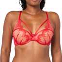 Gossard Women's VIP Audacious Half Padded Plunge Bra (32A, Red)