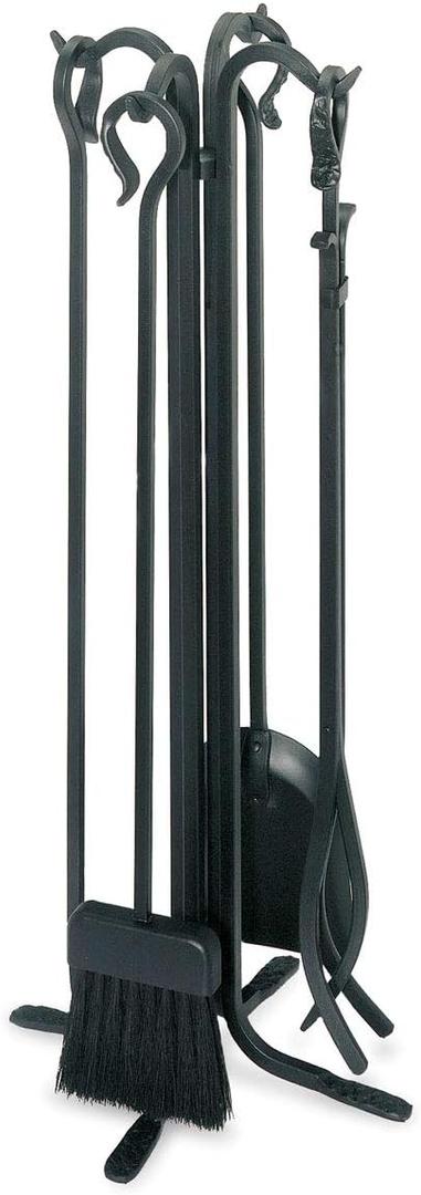 Pilgrim Home and Hearth 18003 Forged Fireplace Tool Set, 28" Tall, Matte Black