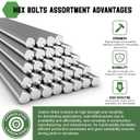 uxcell Hex Socket Bolts (3/8"-16x4), Grade 12.9 Carbon Steel Hex Socket Drive Screws, Black, 10 Pcs