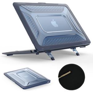 SEYMAC stock Case for MacBook Air 15 inch, Shock-Absorbing Protection with Folding Stand &Mouse Pad Case for MacBook Air 15 inch, Blue