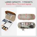 Lightweight Purse Organizer Insert Compatible with Coach City 30 Tote Bags, Zipper Bag Organizer with Cup Holder, 9 Pockets Handbag Stroage Travel Dividers,White-Beige/Medium