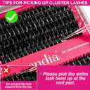 Fowendia Lash Clusters Kit Fluff 80D 100D Individual Lashes D Curly Cluster Eyelash Extensions 10-18mm DIY Lash Extension Kit Lash Bond and Seal Waterproof, Lash Applicator, Thick False Eyelashes Kit