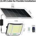 intelamp Solar Flood Lights Outdoor Waterproof, 20000mAh 4000LM Linkable Dual Motion Sensor Security Floodlight Exterior with Remote 16.4 FT Cable, 2-12H Dusk to Dawn Spots Lighting Outside