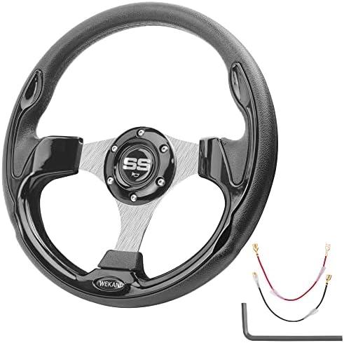 WEKANI Golf Cart Steering wheel for EZGO YAMAHA and Club Car Precedent Most Golf carts Black