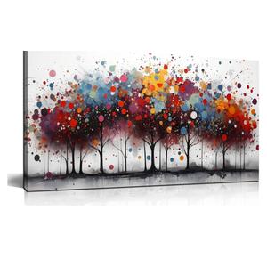 Tree Art Wall Decor for Bedroom - Abstract Wall Canvas Art for Office - Colorful Pictures Wall Art for Living Room Size 20" x 40"