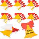 Jetec 24 Pcs Bell Christmas Sticky Notes Bell Self-Stick Notepads Reminder Memo Pads Message Tabs for Xmas Party Decor Stationery Gift Annotating Books Office Study Supplies, 30 Sheets/pad