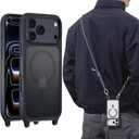 MAGEASY Compatible with iPhone 17 Pro Max 6.9" Case with Crossbody Strap - 16ft Drop Protection, Compatible with MagSafe | Roam M (Midnight)