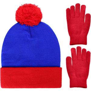 Shinymoon Beanie Hat Knit Pom Halloween Character Cosplay Winter Headwear Knitted Pompom Women Men's Novelty Cute Warm Caps (Red)