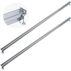 2 Pack Universal Hanging File Rails for Filing Cabinet,Silver