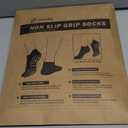 Hylaea Unisex Non Slip Socks with Grip for Yoga, Hospital, Pilates, Barre | Ankle, Cushioned (Small-Medium, 3 Pairs Dark Blue Green)