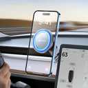 VICSEED Tesla Phone MountStrongest Magnet Power Foldable Hidden Tesla Phone Holder Fit for All Phones, Tesla Model 3/Y/Cybertruck Accessories, Tesla Model 3 Model Y for MagSafe Car Mount-Quicksilver
