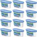 Moisture Absorbers, 12 Pack, Compact Dehumidifier for Closet, Efficient Humidity Absorber Boxes, Moisture Absorber for Closet, Odor Eliminator with Fragrance Free, Blue, 6.4oz, 300ml