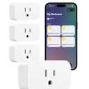 DEWENWILS Matter Smart Plug, Work with Alexa, Apple Home, Google, SmartThings, Outlet with Schedule and Timer, FFS Easy Setup, 100% Privacy 15A/1800W, APP Voice Control, 2.4G Wi-Fi Only, 2 Pack White