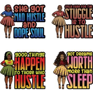 Iron On Decals for Clothing Black Women Iron On Patches Afro Girl DIY Heat Transfer Stickers for T-Shirt Jean Jackets