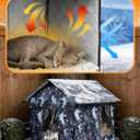 Elevated Insulated Outdoor Cat House Weatherproof - 20"x19"x17" Waterproof PVC Top & Aluminum Film Liner Camouflage Feral Cat Shelters for Keeping Cats Winter Warm, Gray