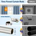 2 Pack Curtain Rods for Windows 28 to 48 Inch(2.3-4ft), 1 Inch Brushed Nickel Curtain Rods Set, Adjustable Heavy Duty Curtain Rod, Modern Drapery Rods for Bedroom Living Room, Size 32"- 60"