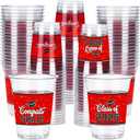 100 Pcs 12oz Graduation Cups Class of 2026 Disposable Graduation Plastic Cups, 2026 Grad Party Cups for Congrats Grad, Class of 2026 Celebration Party Supplies Tableware