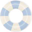 Petites Pommes Pool Tube for Kids & Toddlers - Durable Inner Tube, Handprinted Classic Striped Design Pool Float Ring, Soft Comfort Seaming, Packable Floats for Travel, Light Blue, 24 inch,(3-6 Years)