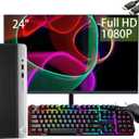 HP ProDesk 400 G5 SFF Desktop Computer with 24" FHD Monitor PC, Intel 8th Gen Pentium Processor 3.70 GHz, 16GB RAM, 512GB SSD, Mouse & Keyboard, DP, Windows 10 Pro 