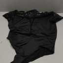 Lrady Women's Sheer Mesh Turtleneck Neck See Through Leotard Bodysuit Body Tops Large