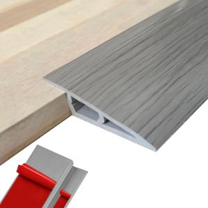 Floor-Transition-Strip Door-Threshold-Ramps 36 inch, Threshold 3/4 to 4/5 in, Thresholds for Doorways, Edge-Reducer Threshold-Transition-Strip for Door/Floor (Wood Grain Gray)