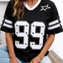 Oversized Tshirts for Men Women Graphic Tees Y2k Tops Jersey Shirts V Neck Short Sleeve Summer Fashion Clothes (M)