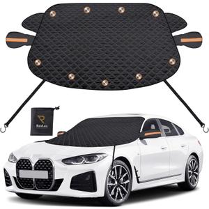 RevLux Windshield Snow Cover for Cars, SUVs & Trucks  Magnetic 5-Layer Waterproof Frost Shield | Ice Snow Protector | Winter Car Windshield Cover with Mirror Covers (61.8" x 49.6")