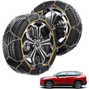 Snow Chains for Toyota RAV4, Auto-locking Cable Traction Tire Chain, RAV4 Accessories 2024 2023 2022 2021, Set of 2