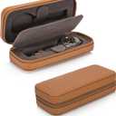 HOUSEOFHIGGINS Modern Leather Watch Case for men - Watch Travel Case - Storage Organizer & Display - Watch accessory - Brown
